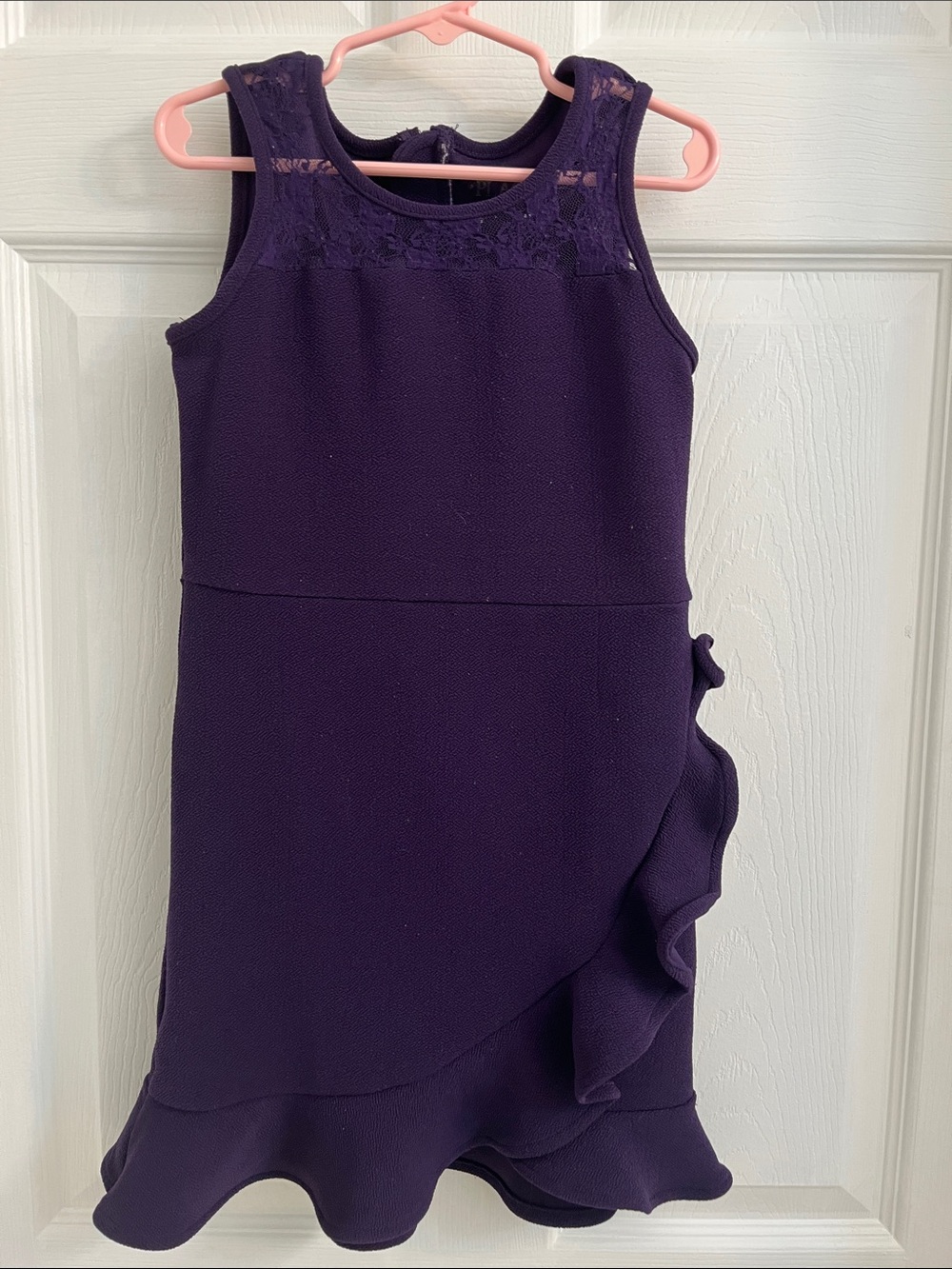 The Children's Place Deep Purple Lace Yoke Ruffle Dress